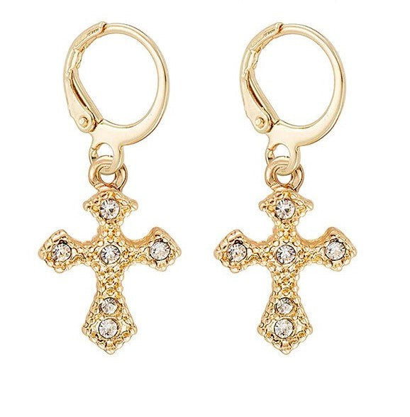 Gold Cross Dangle Earrings for Women - LOLA LUXE