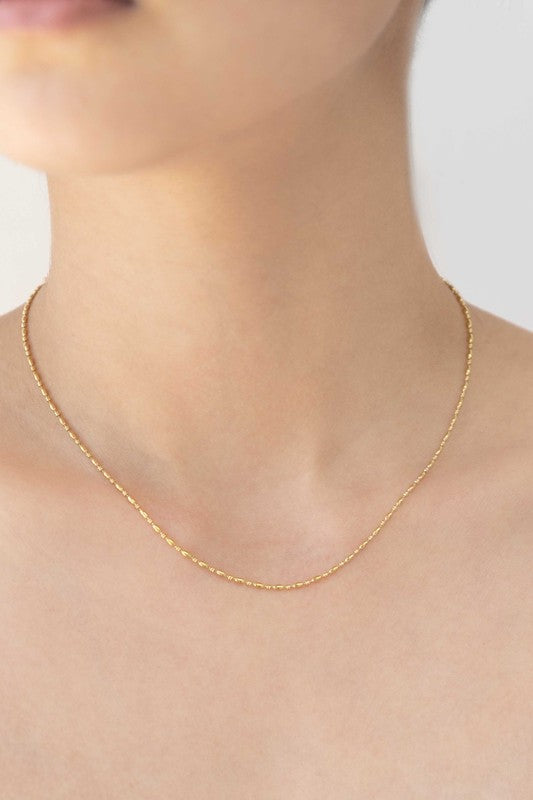 Mini Gold Bead Chain Necklace - LOLA LUXE