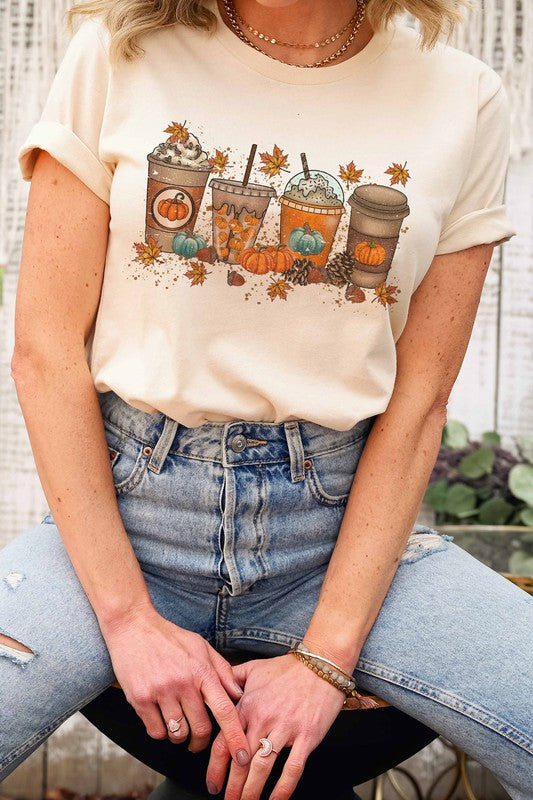 FALL PUMPKIN SPICE LATTE GRAPHIC TEE - LOLA LUXE