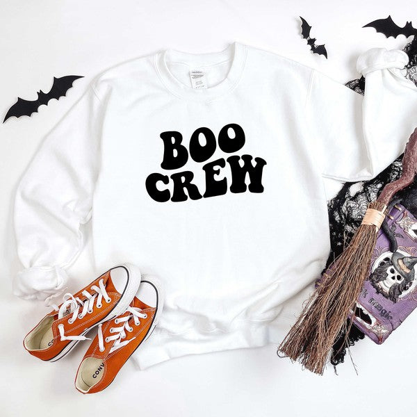 Boo Crew Wavy Graphic Sweatshirt - LOLA LUXE