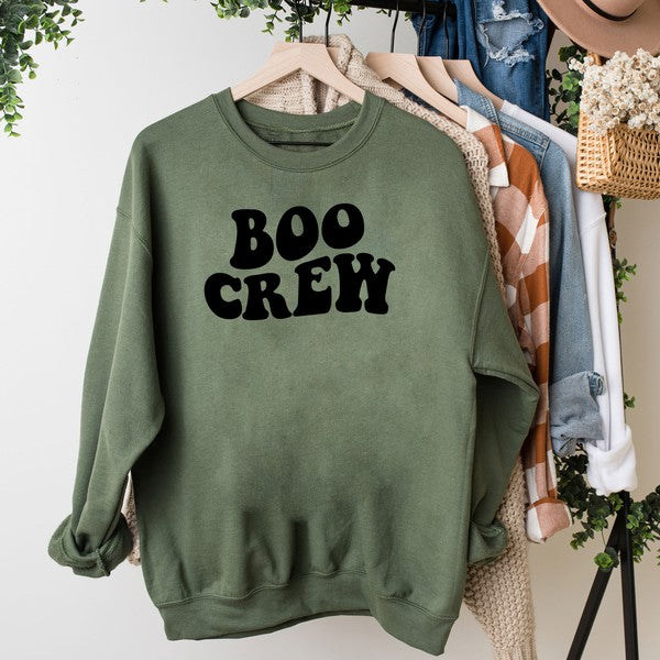 Boo Crew Wavy Graphic Sweatshirt - LOLA LUXE