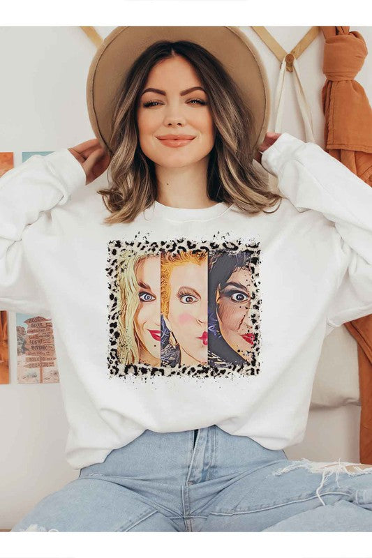 HALLOWEEN LEOPARD GRAPHIC SWEATSHIRT - LOLA LUXE