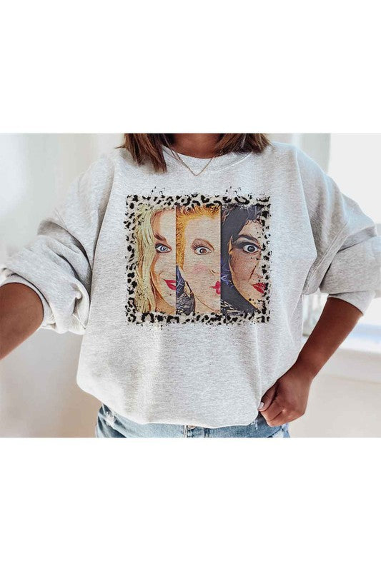 HALLOWEEN LEOPARD GRAPHIC SWEATSHIRT - LOLA LUXE