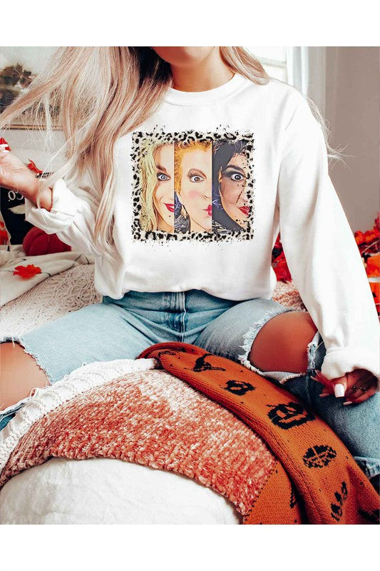 HALLOWEEN LEOPARD GRAPHIC SWEATSHIRT - LOLA LUXE