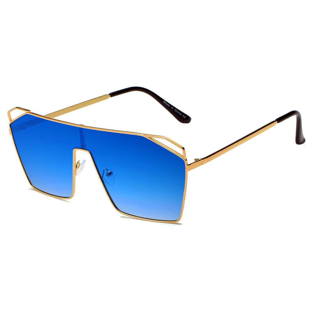 LAVAL | S2071 - Flat Top Metal Oversize Square Fashion Sunglasses - lolaluxeshop