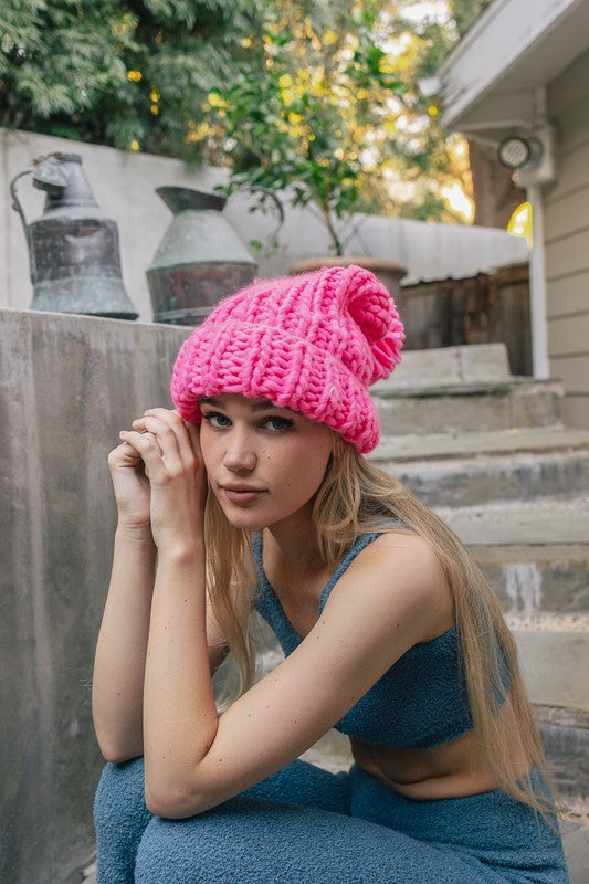 Soft Chunky Cable Knit Beanie - LOLA LUXE