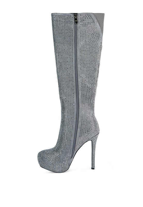 Nebula Diamante Stiletto Calf Boots - lolaluxeshop