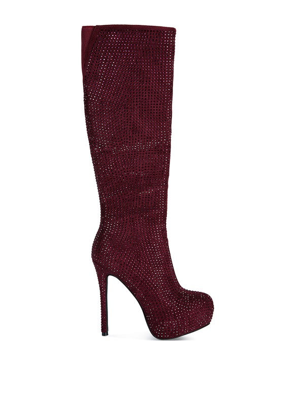 Nebula Diamante Stiletto Calf Boots - lolaluxeshop