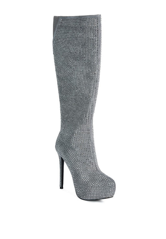 Nebula Diamante Stiletto Calf Boots - lolaluxeshop