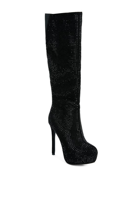 Nebula Diamante Stiletto Calf Boots - lolaluxeshop