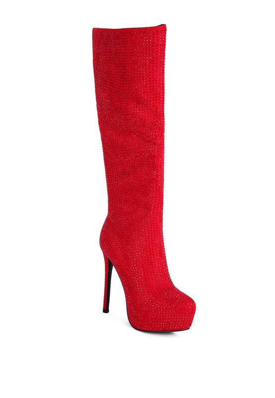 Nebula Diamante Stiletto Calf Boots - lolaluxeshop