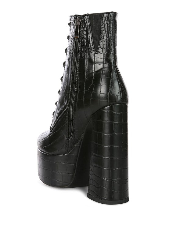 Magdalene Croc High Block Heeled Boot - lolaluxeshop