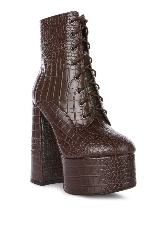 Magdalene Croc High Block Heeled Boot - lolaluxeshop