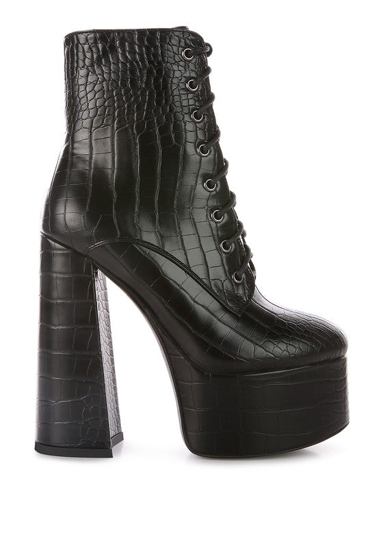 Magdalene Croc High Block Heeled Boot - lolaluxeshop