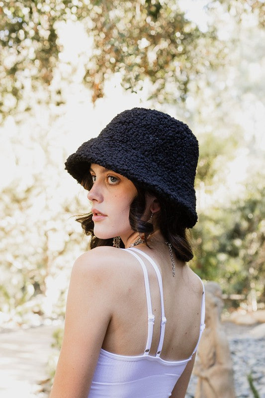 Teddy Suede Combo Reversible Bucket Hat - LOLA LUXE