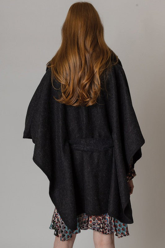 Faux Fur Collar Belted Kimono - lolaluxeshop