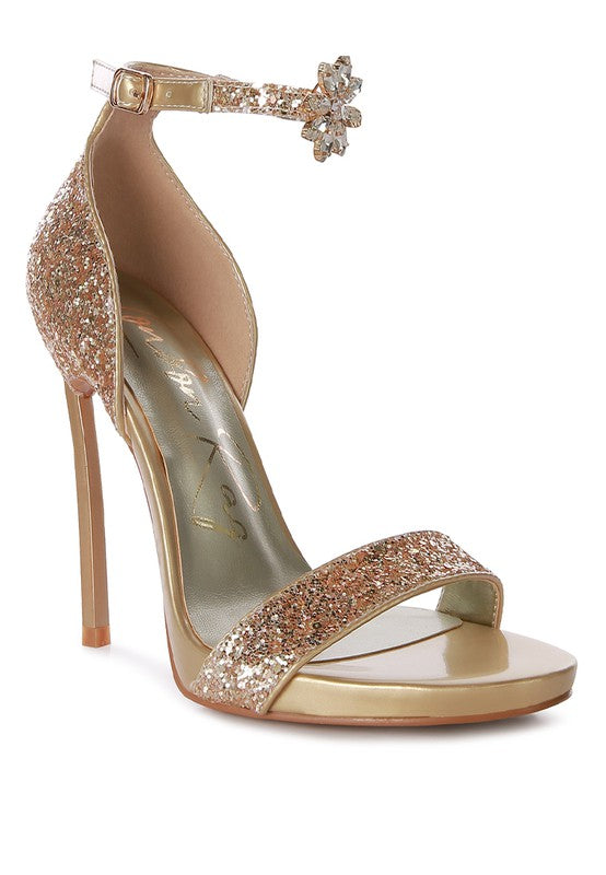 Straight Fire High Heeled Glitter Sandals - lolaluxeshop