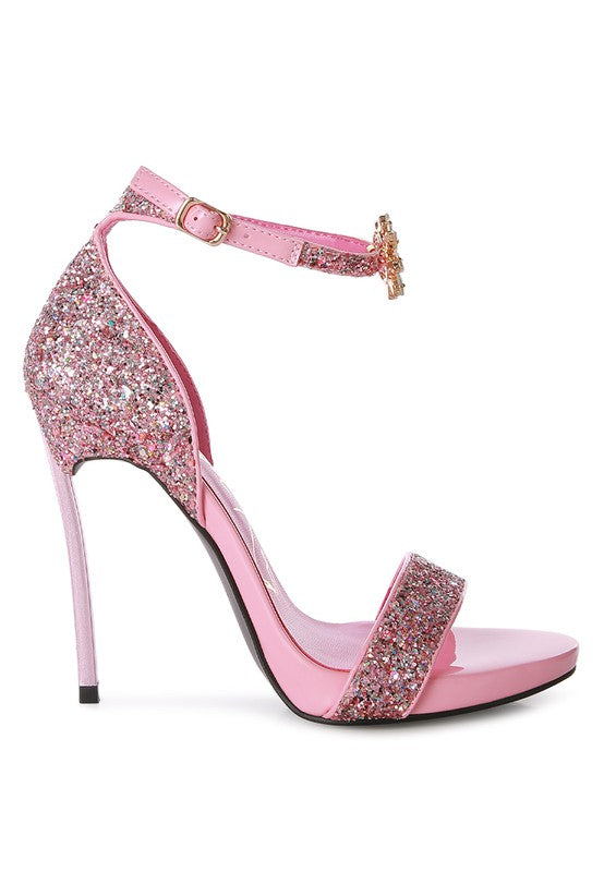 Straight Fire High Heeled Glitter Sandals - lolaluxeshop