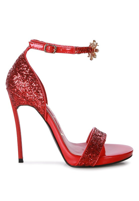 Straight Fire High Heeled Glitter Sandals - lolaluxeshop