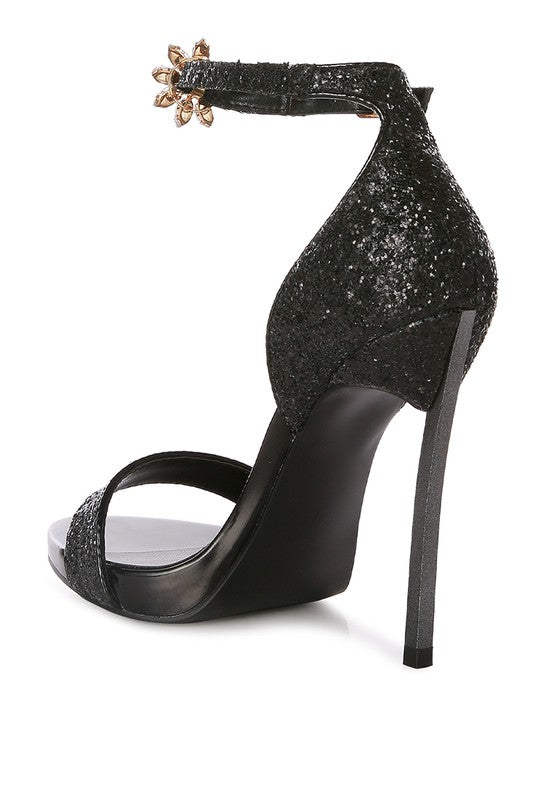 Straight Fire High Heeled Glitter Sandals - lolaluxeshop