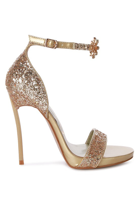 Straight Fire High Heeled Glitter Sandals - lolaluxeshop