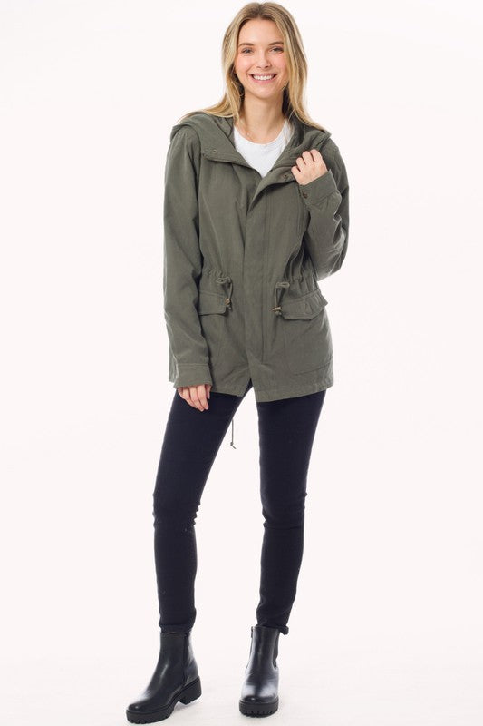 Faux Suede Utility Safari Military Jacket Anorak - lolaluxeshop