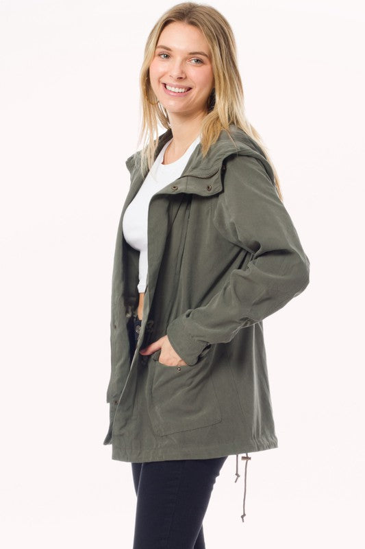 Faux Suede Utility Safari Military Jacket Anorak - lolaluxeshop