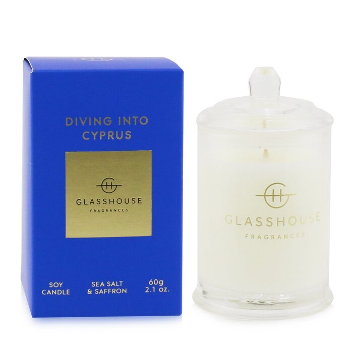 GLASSHOUSE - Triple Scented Soy Candle - Diving Into Cyprus (Sea Salt & Saffron) - lolaluxeshop