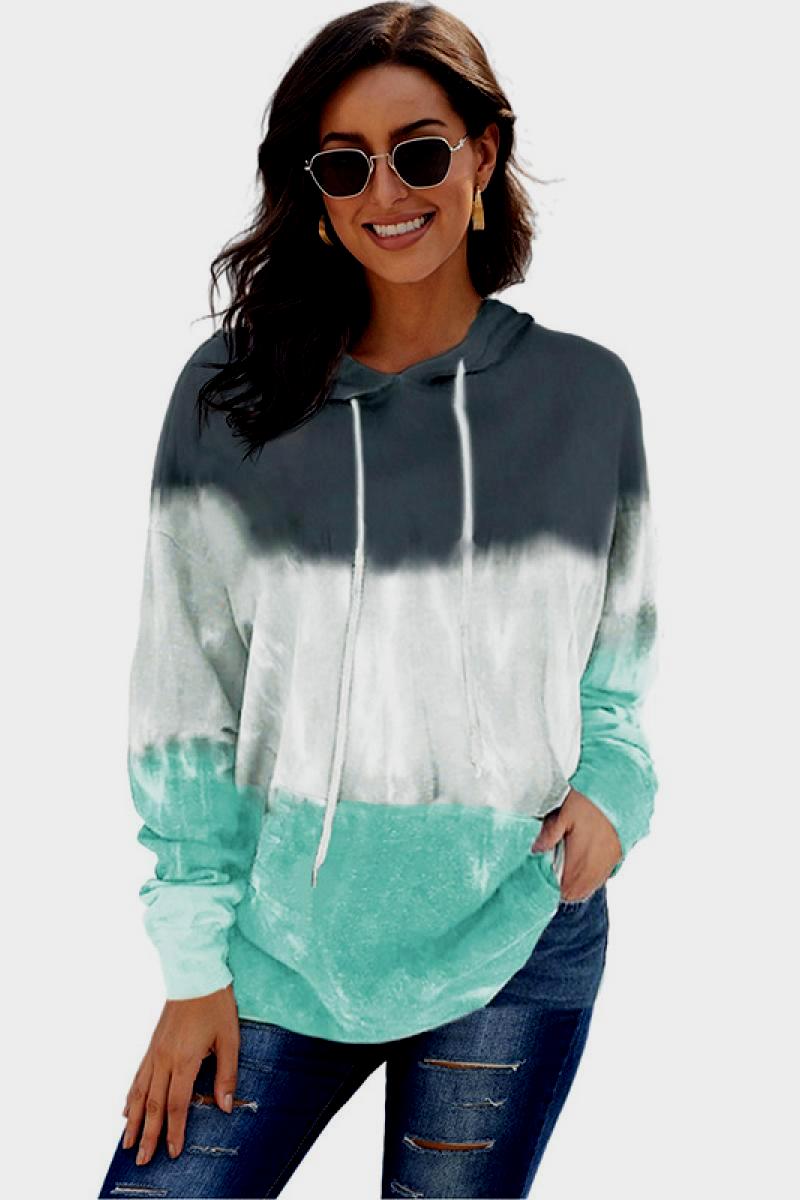 Tie Dye Drawstring Hoodie - LOLA LUXE