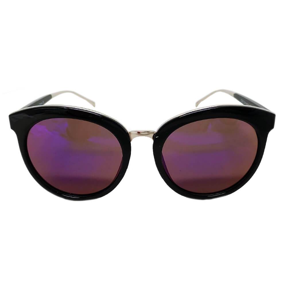 NORTH | Women's Oversized Round Mirrored Lens Horned Rim Sunglasses - lolaluxeshop