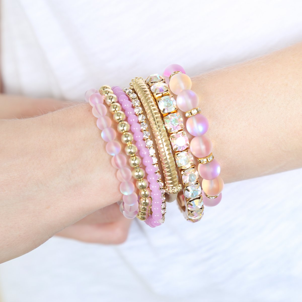 Mermaid Glass Stretch Bracelet - LOLA LUXE