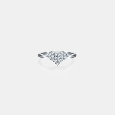 Moissanite 925 Sterling Silver Heart Ring - lolaluxeshop