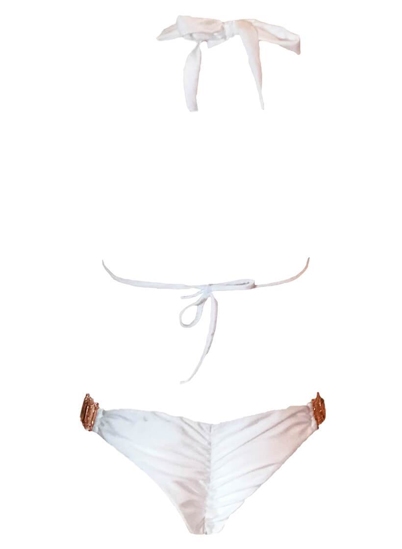 Tina Halter Top & Skimpy Bottom - White - LOLA LUXE