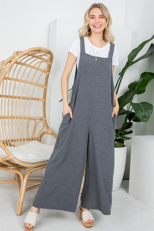 PLUS SLEEVELESS WIDE LEG JUMPSUITS - LOLA LUXE