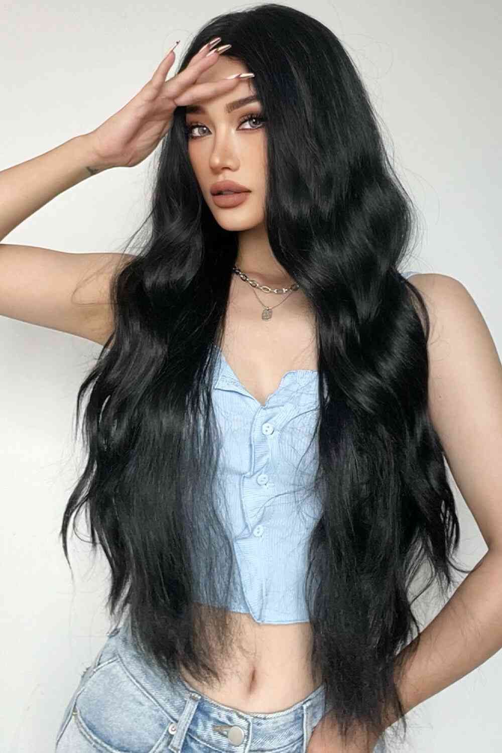 Full Machine Long Wave Synthetic Wigs 28'' - lolaluxeshop