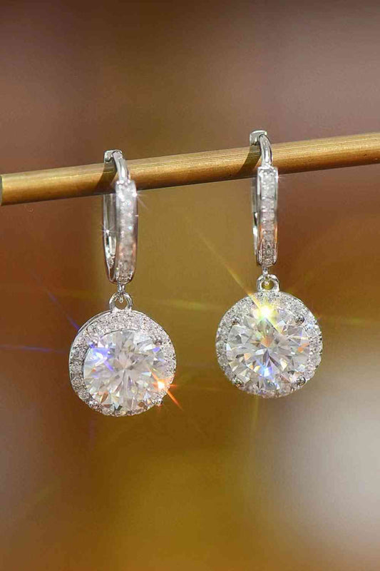 2 Carat Moissanite Round Drop Earrings - lolaluxeshop