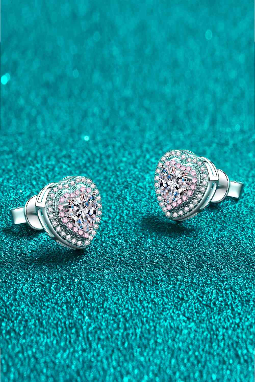 Moissanite Heart-Shaped Stud Earrings - lolaluxeshop