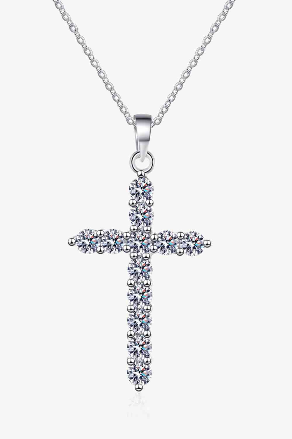 Moissanite Cross Pendant Chain Necklace - lolaluxeshop