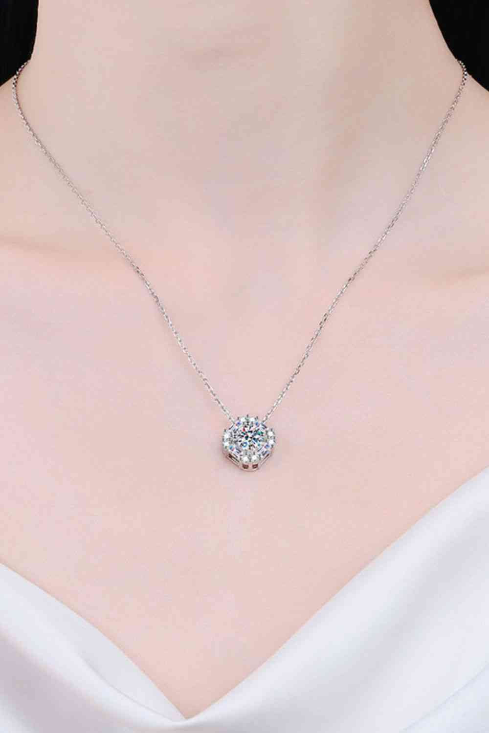 Geometric Moissanite Pendant Chain Necklace - lolaluxeshop