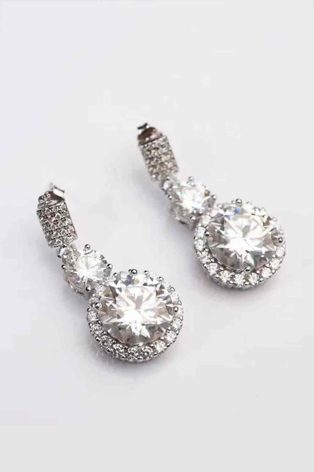 12 Carat Moissanite Platinum-Plated Drop Earrings - lolaluxeshop