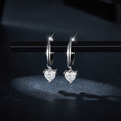 1 Carat Moissanite 925 Sterling Silver Heart Earrings - lolaluxeshop