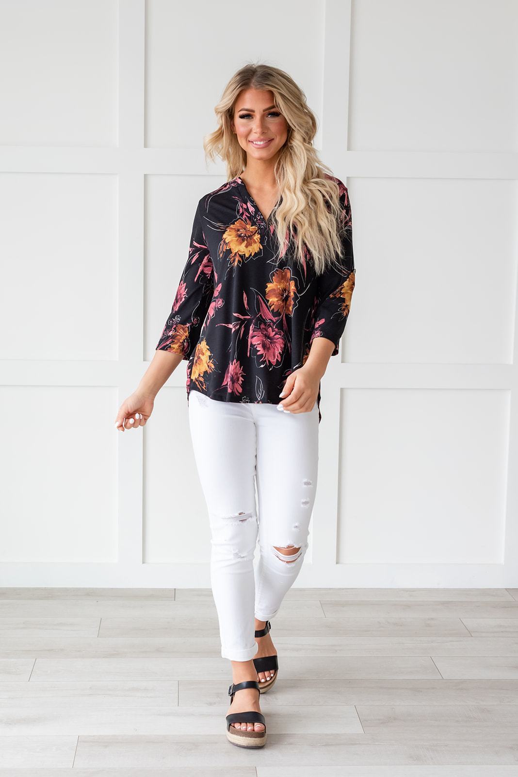 Lift My Spirits Floral Top - LOLA LUXE