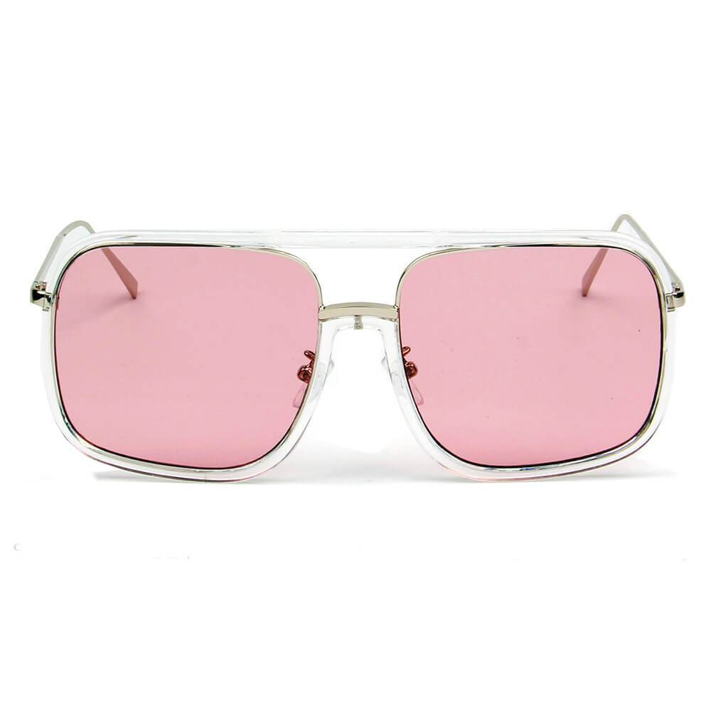 MAGNA | Oversized Pillowed Square Fashion Rim Aviator Design Sunglasses - lolaluxeshop