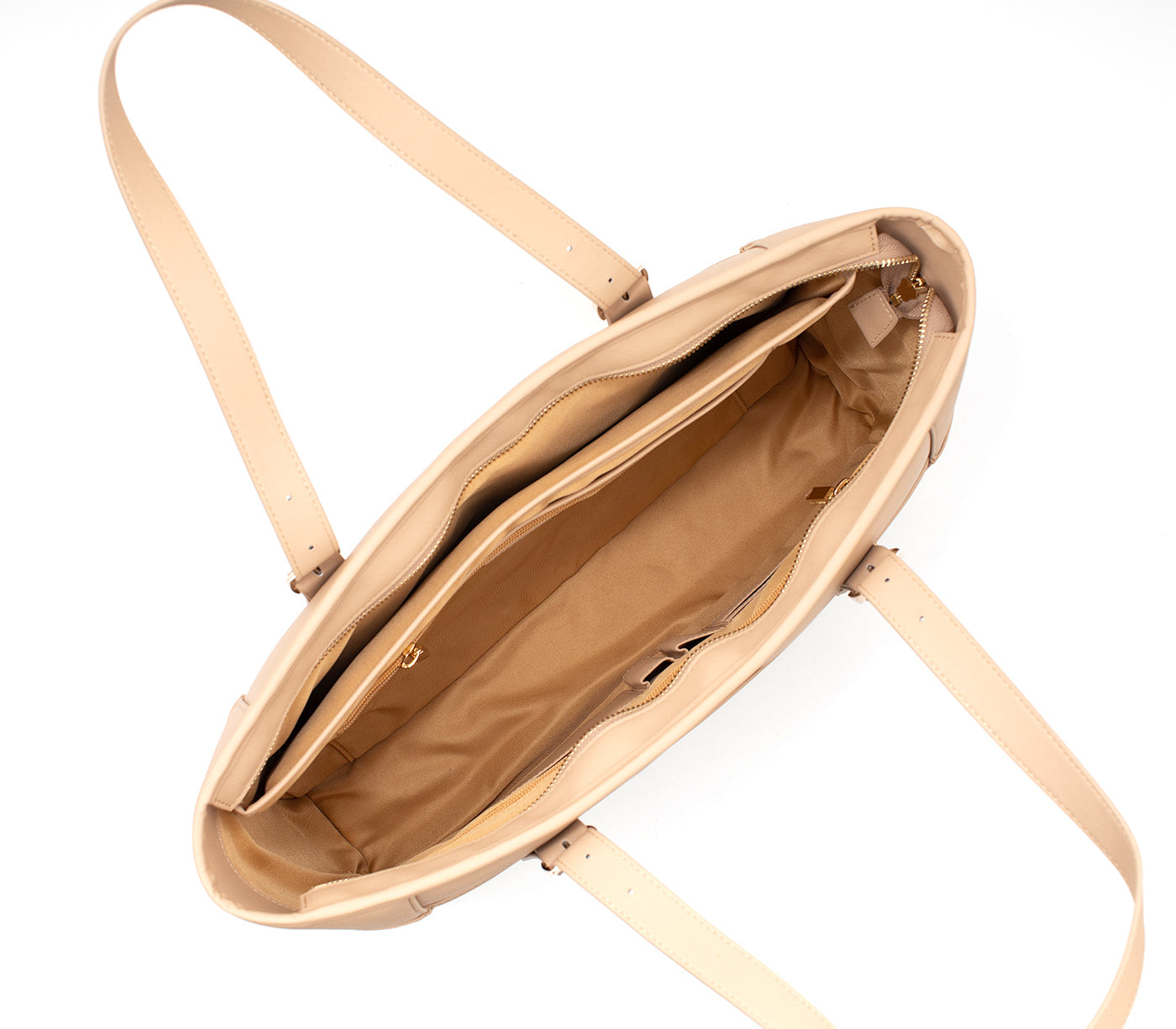 Miley - Light Brown Vegan Leather Laptop Bag - lolaluxeshop