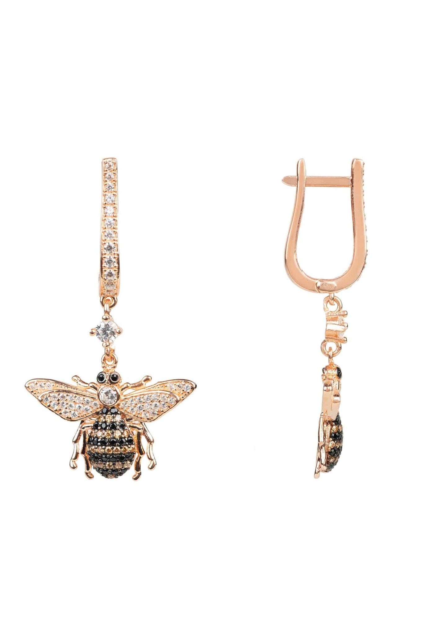 Honey Bee Drop Earrings Rosegold - lolaluxeshop