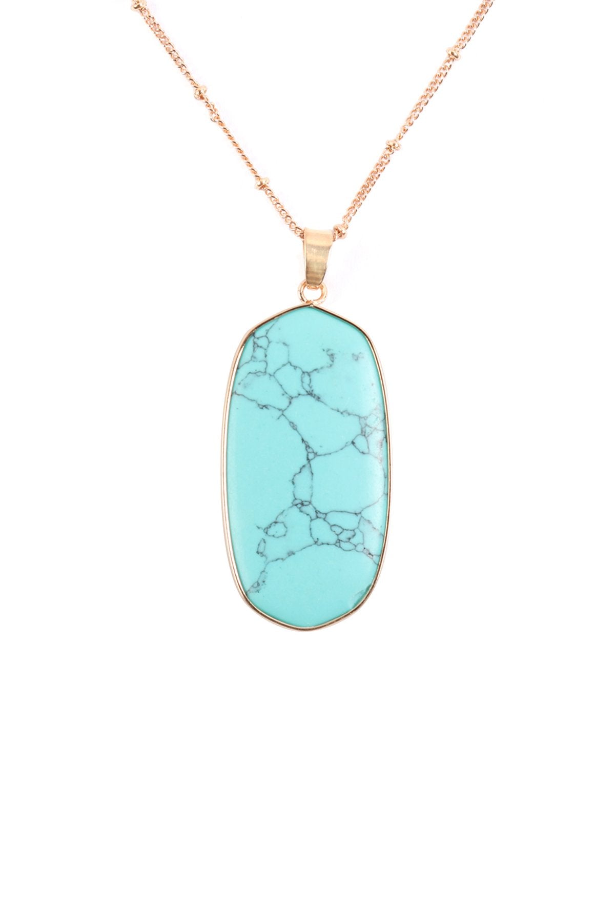 Hdn3184 - Stone Pendant Charm Necklace - LOLA LUXE