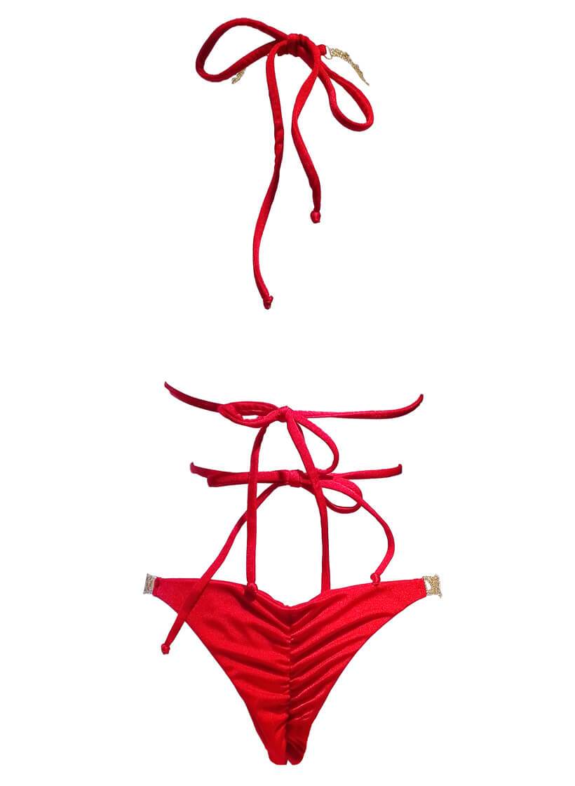 June Triangle Top & Tango Bottom - Red - LOLA LUXE