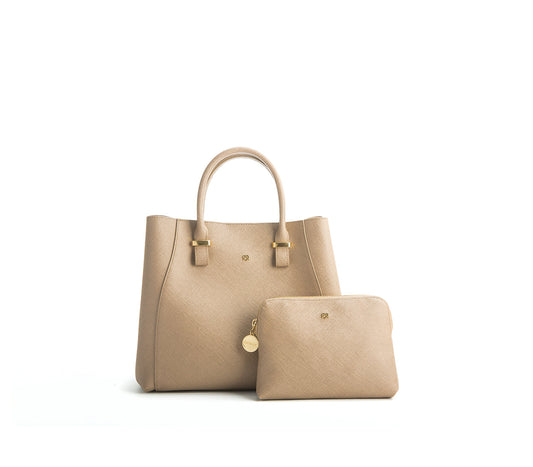 Jane - Light Brown Vegan Leather Satchel - lolaluxeshop