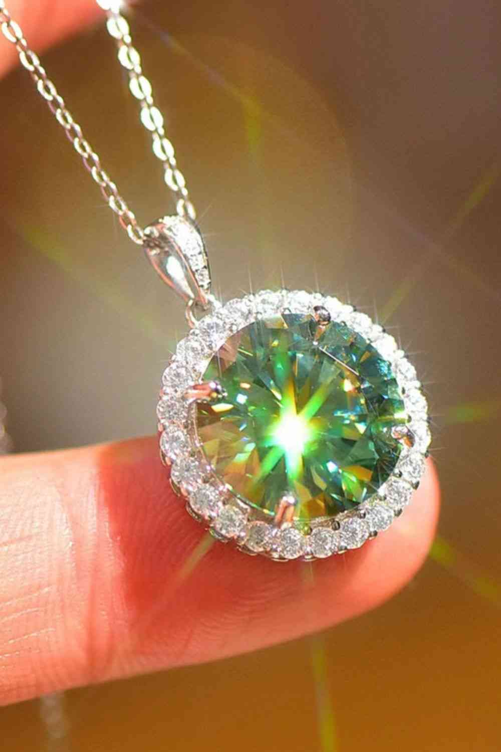 10 Carat Moissanite Pendant Platinum-Plated Necklace - lolaluxeshop