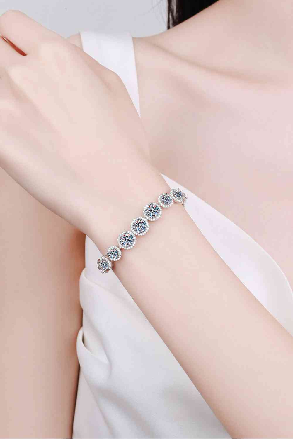 925 Sterling Silver 10.4 Carat Moissanite Bracelet - lolaluxeshop